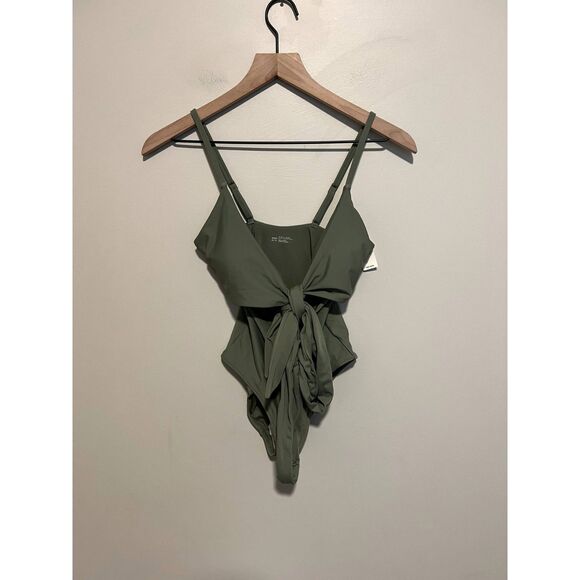 NWT Aerie Wrap Full Coverage One Piece Swimsuit Olive Size XS - Picture 3 of 9
